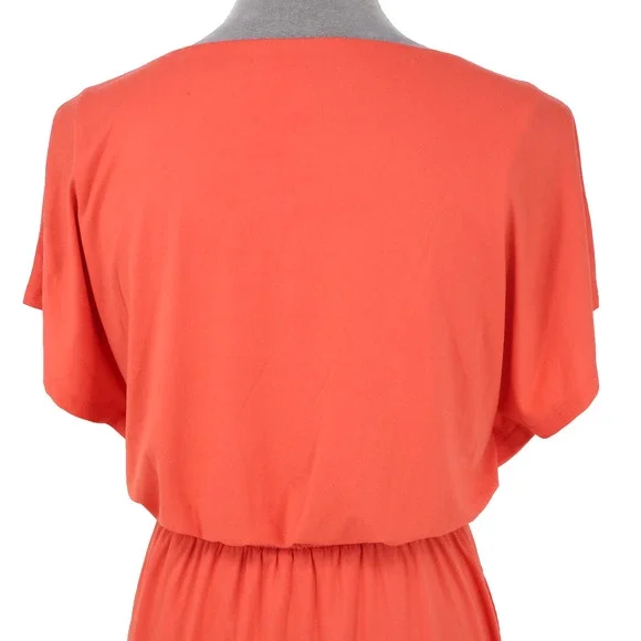 Soma Dress Womens Small Coral Orange Lined Stretch Knit Drawstring Waist New - Picture 9 of 16